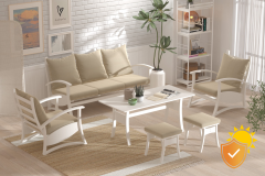 Vilinze Nora 311 ve Nora 70140 Orta Masalı Beyaz Ahşap Ayak Bahçe Takımı